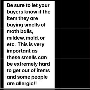 Sellers please disclose smells of your items!!